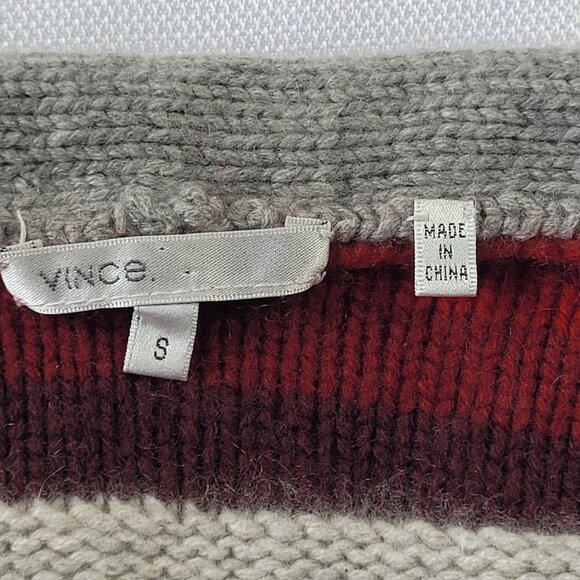 Vince 100% cashmere warm striped open front cardigan sweater size S - Picture 9 of 10